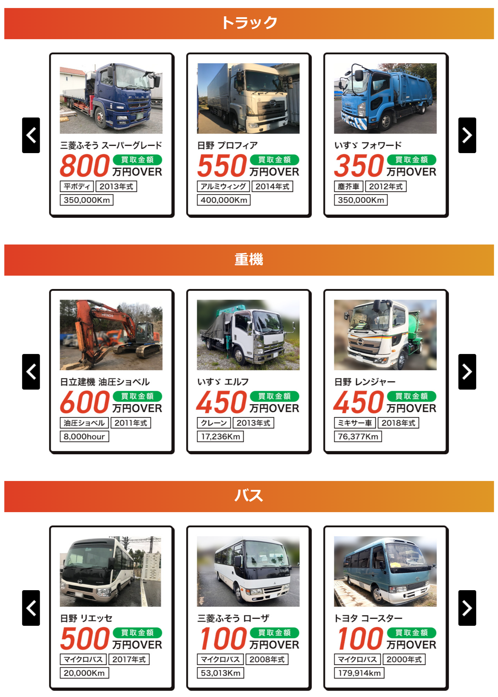 トラックファイブ買取実績